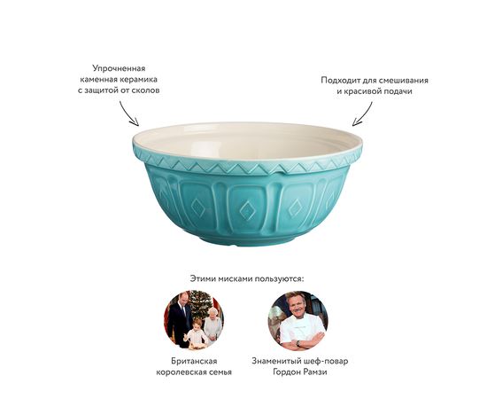 Миска Colour Mix 24 см бирюзовая, Mason Cash, изображение 8