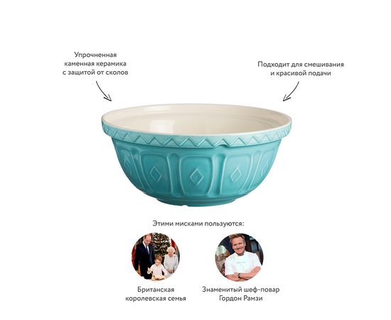 Миска Colour Mix 26 см бирюзовая, Mason Cash, изображение 7